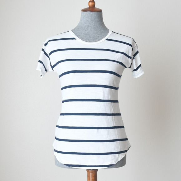 Madewell Whisper Cotton Crewneck Tee Creston Stripe T-Shirt Size XS - Picture 3 of 9